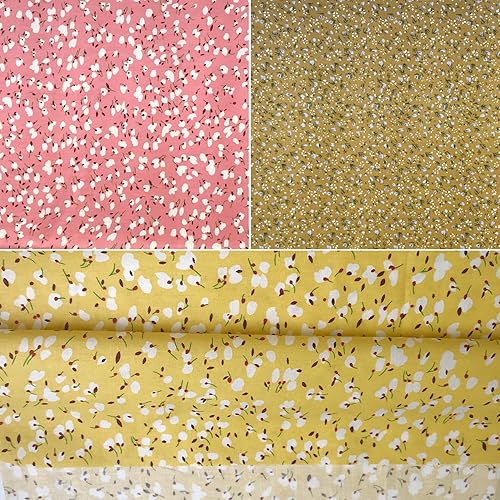 Miniatura 3 de 7 piezas de tela de flores gruesas de algodón para manualidades, hojas cuadradas precortadas para patchwork, costura, acolchado y manualidades