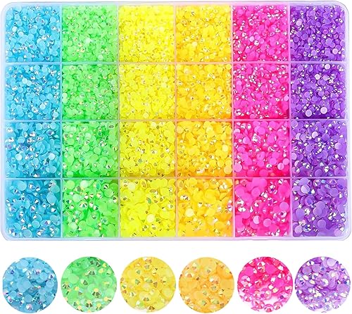 Vista 42 de 22800 diamantes de imitación arcoíris para manualidades, diseño de uñas, varios tamaños, diamantes de imitación con parte trasera plana, diamantes