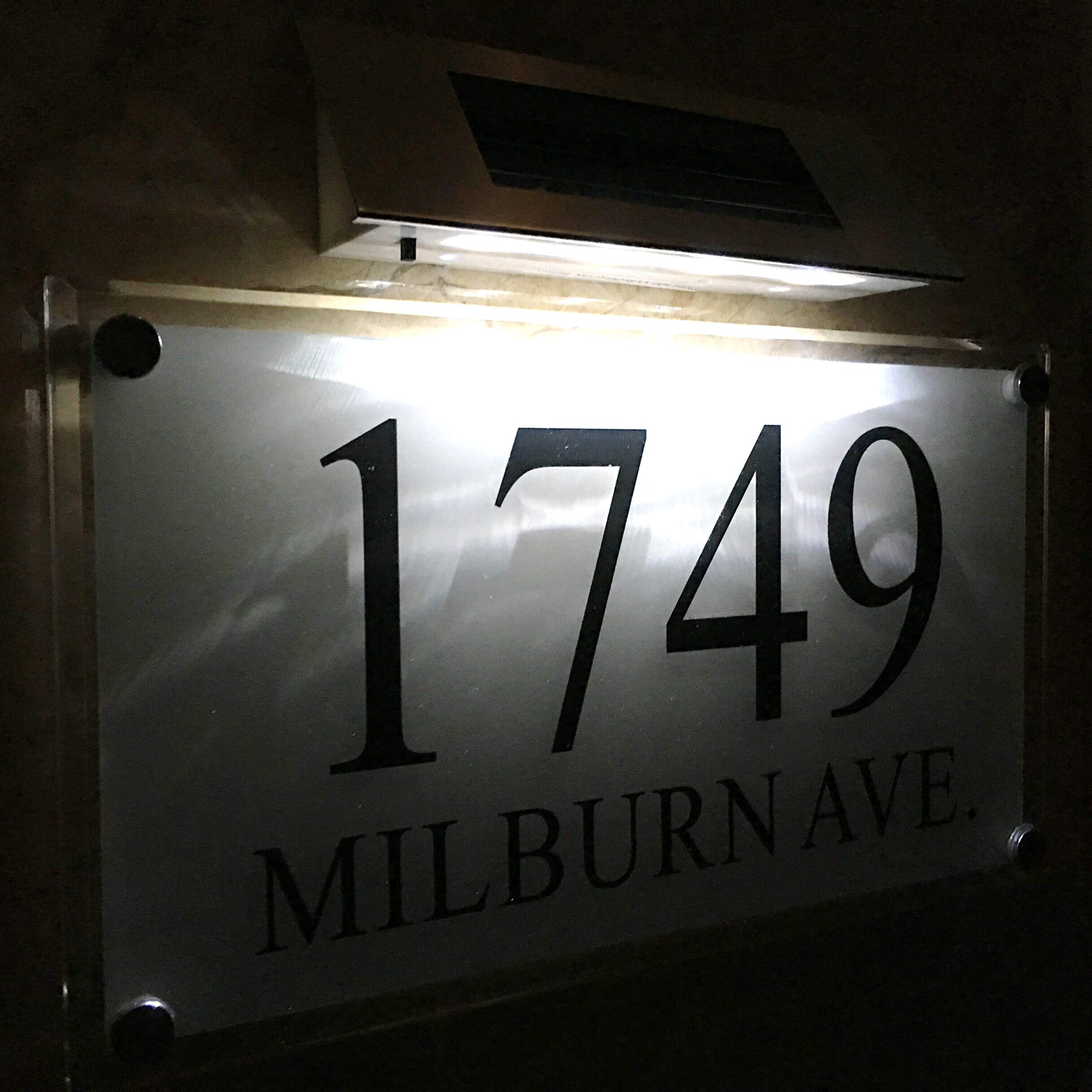 Groß Beleuchtete Solar Hausnummer Hausnummernschild 1-99999 Straßenname LED