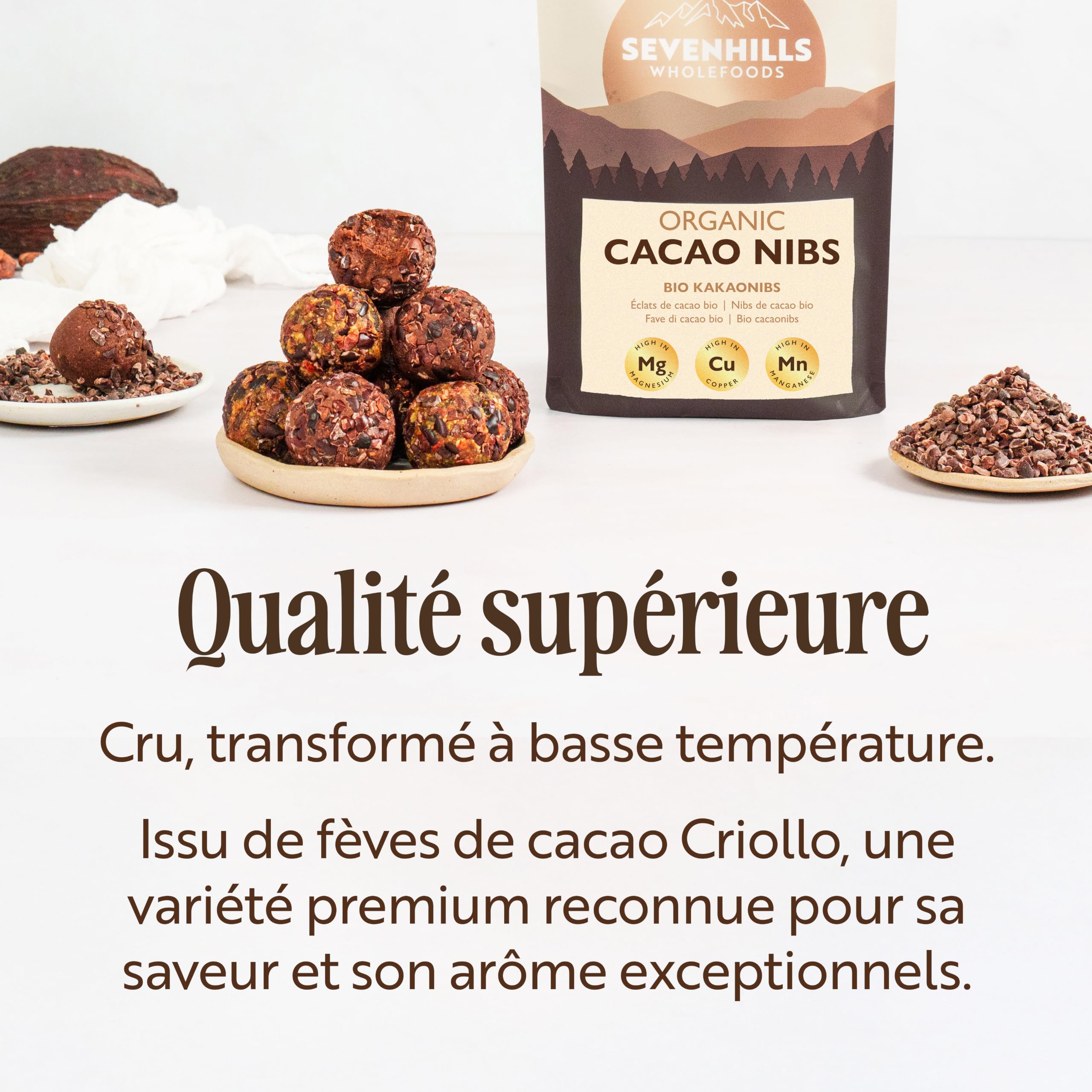 Sevenhills Wholefoods Grué De Cacao Cru Bio 1.8kg