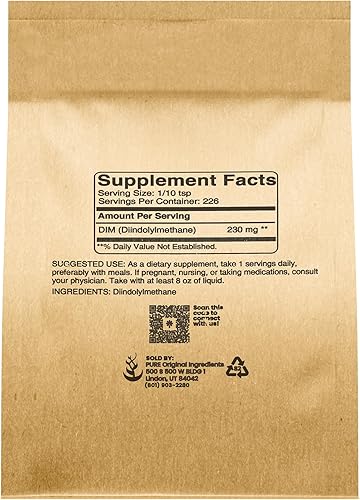 Miniatura 2 de PURE ORIGINAL INGREDIENTS DIM, 4 oz, polvo de diindolilmetano, suplemento dietético, sin aditivos, siempre puro