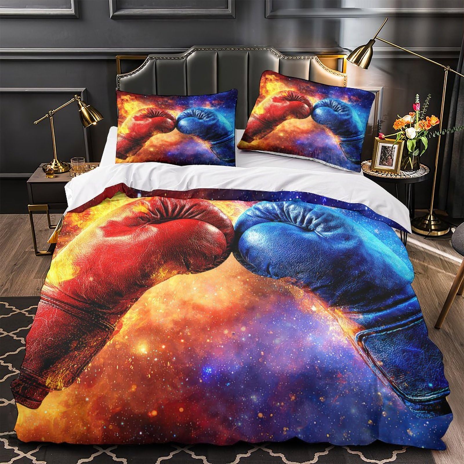 Housse de Couette spaceaction King 220x240cm en Microfibre avec 2 Taies d'Oreiller