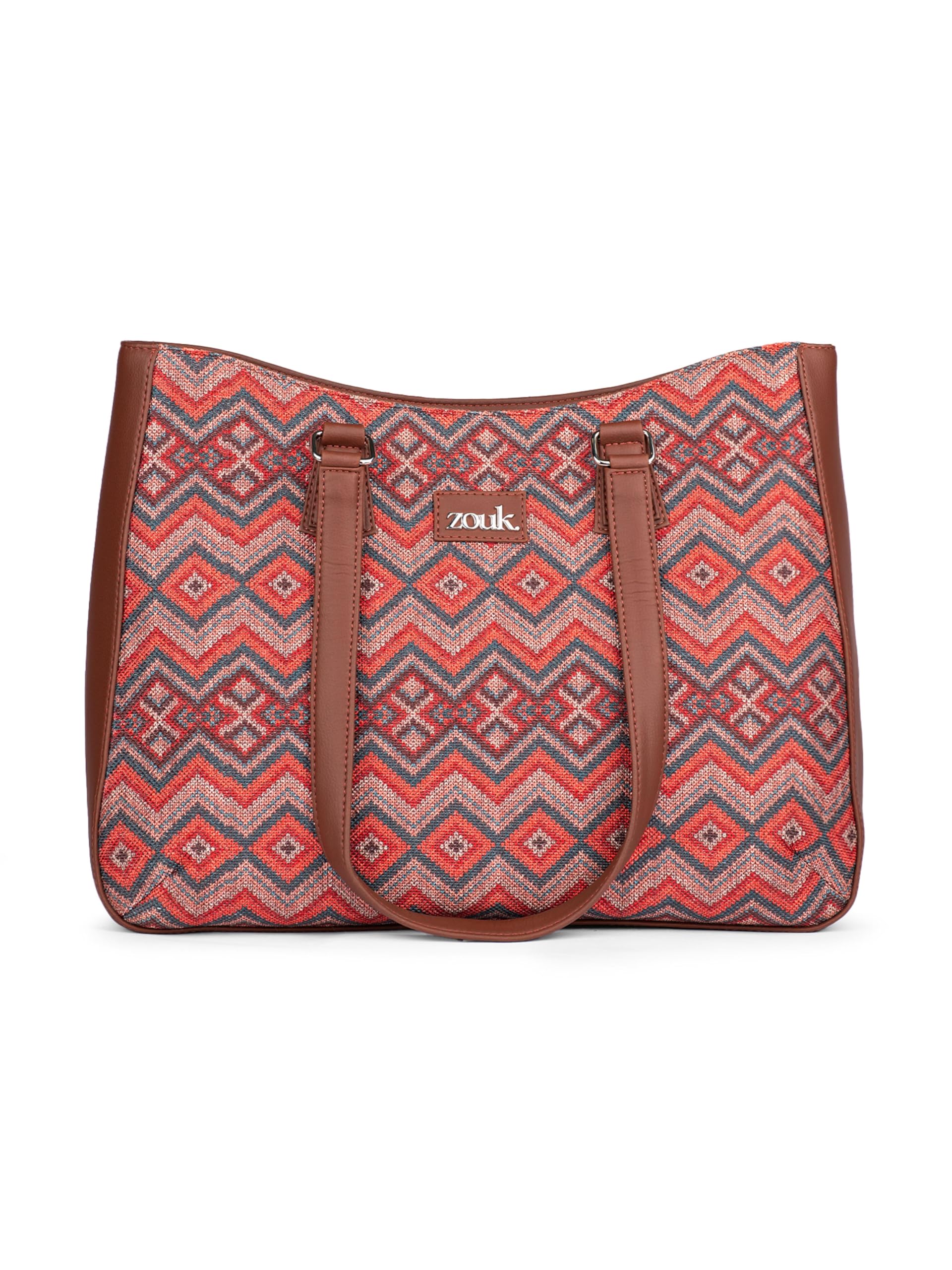 Gwalior Weaves Getaway Handbag | Jute | Vegan Leather Handcrafted Tote Bag | Multicolor-image-39