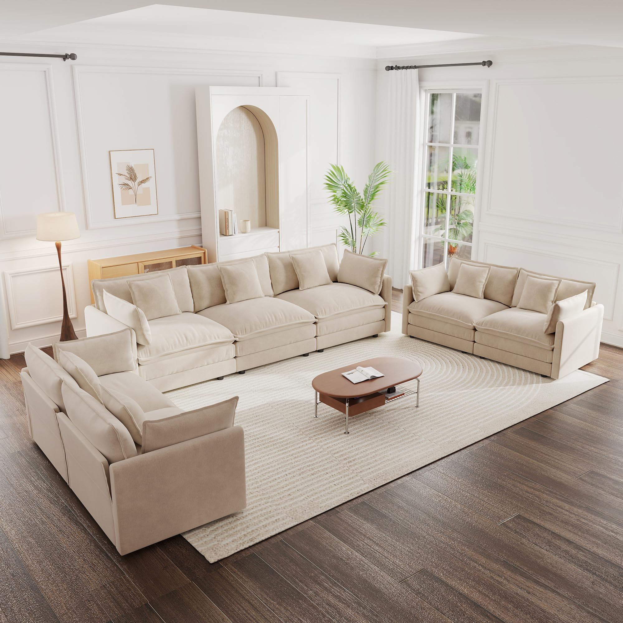 mikibama Luxury Oversized 3 Piece Sofa Set