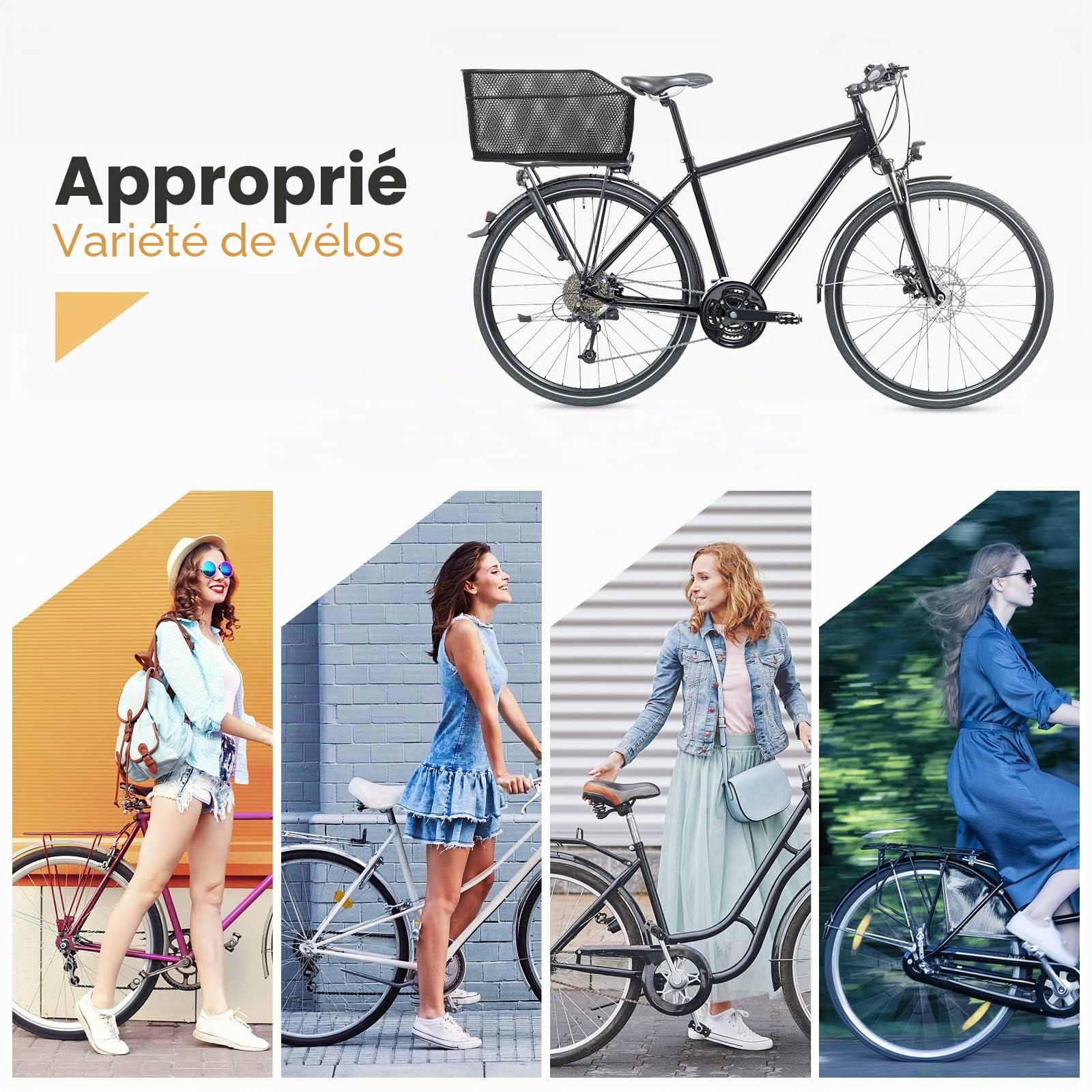Lixada Panier de Vélo Arrière Universel, 20L Panier à vélo pour Porte-Bagages arrière Panier Vélo Résistant à l'eau Métal