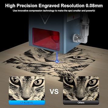 وحدة النقش بالليزر Laser Tree، طاقة بصرية خرج 20000 ميجاوات (20 واط)، وحدة قطع النقش بالليزر مع مساعدة الهواء، رأس ليزر موضعي عالي الدقة رباعي الضغط، نقش 340+ لونًا على الفولاذ المعدني