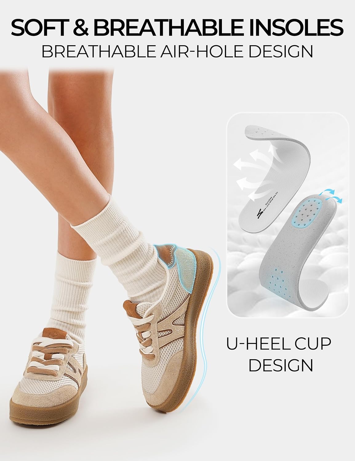 somiliss Women's Comfort Fashion Sneakers Non-Slip Walking Shoes Casual Tennis Skate Shoes | Mesh Suede Fabric,Rubber Sole,Memory Foam Insoles,Classic,Trendy Platform Sneakers,Lace-up Footwear