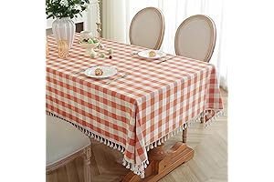 Orange Checkered Tablecloth: Refreshing Gingham Charm for Your Dining Decor