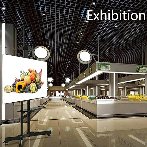 Miniatura 4 de Yaheetech Soporte de TV móvil con ruedas para televisores LCD LED de 32 a 75 pulgadas, carrito de TV con ruedas de altura ajustable con capacidad