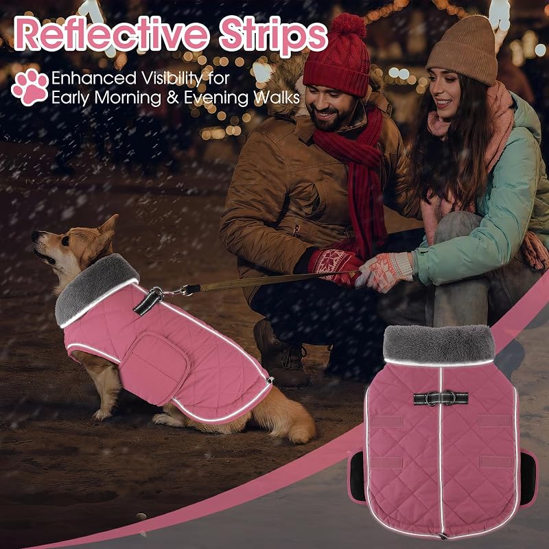 Dogcheer Dog Winter Jacket – Hook-and-loop closures at neck and belly