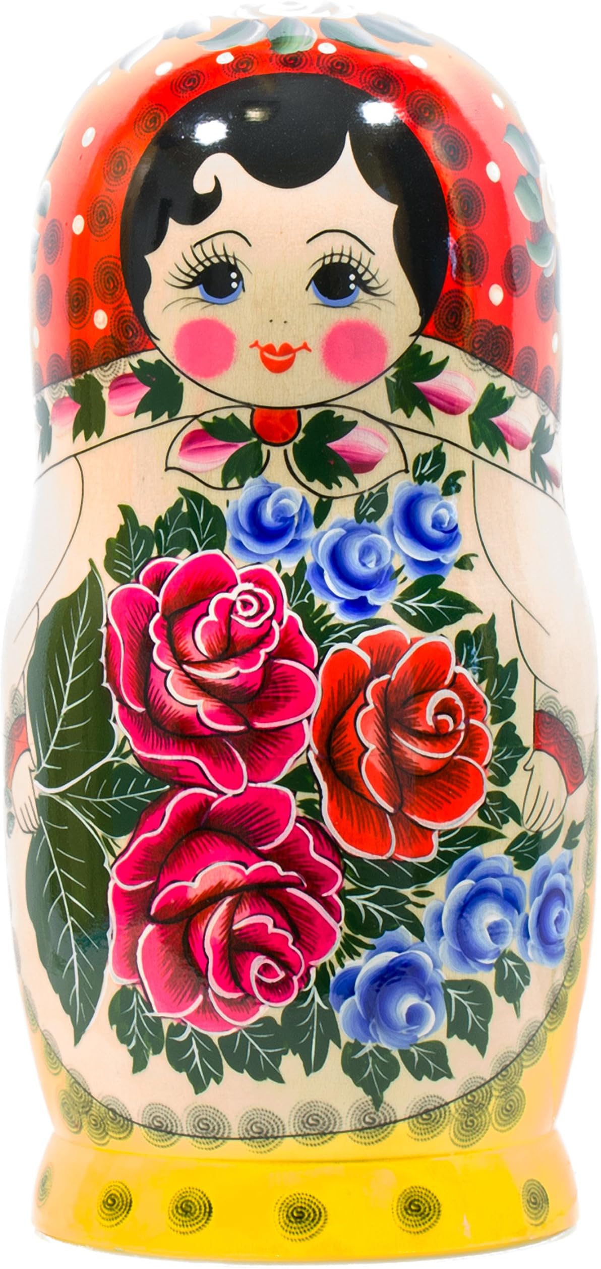 Monond PDTXCLS Aeiniwer Russian Nesting Doll - Semenovo - Hand Painted in Russia - Traditional Matryoshka Babushka (Semenovo Red-Yellow, 8``(7 Dolls in 1)) (Semenovo Red-Yellow, 12``(15 Dolls in 1))