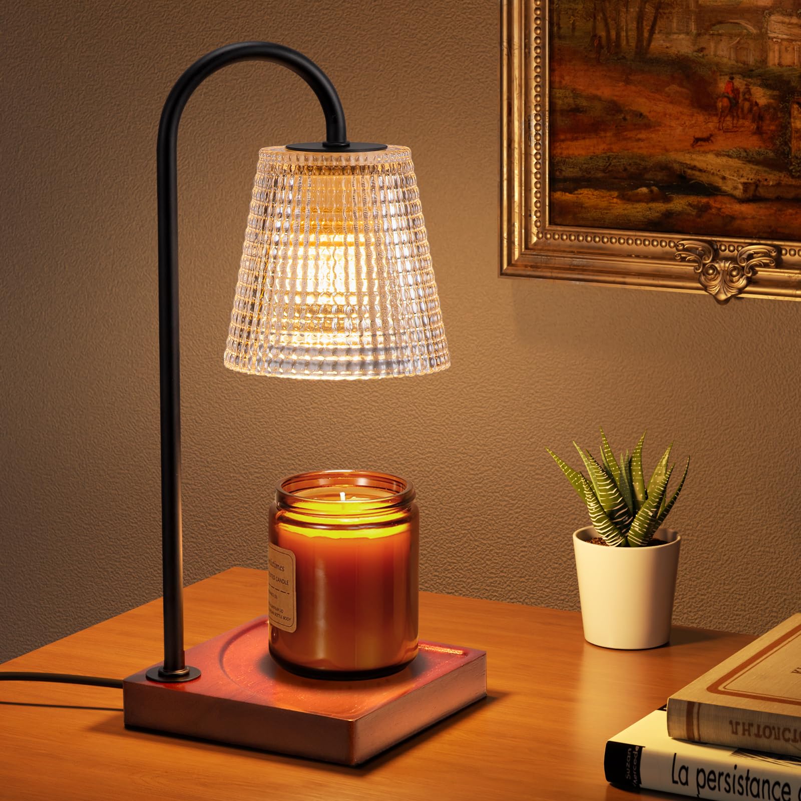 Candle Warmer Lamp with Timer-Dimmable Black Candle Warmer,New Mom Gifts,House Warming Gifts New Home Bedroom Decor,Wax Warmer for Scented Wax Jar Candles