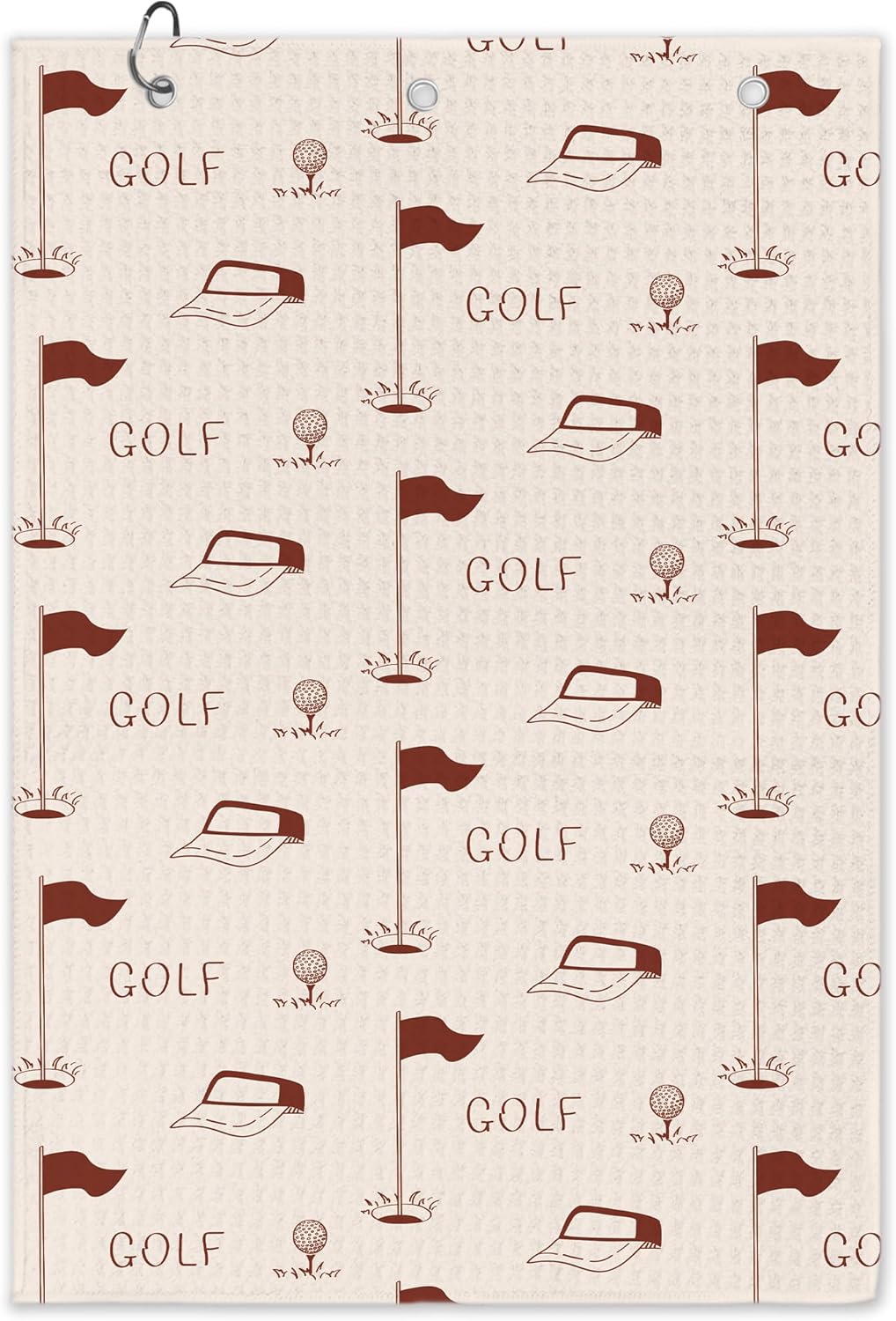 Vintage Golf Towel - Trenndy Modern Sports Club Golf Bag Accessories Towel, Preppy Disc Weave Waffle & Ball Towels with Carabiner Clip Gifts for Golfer Women Men Kids, 16"x24"