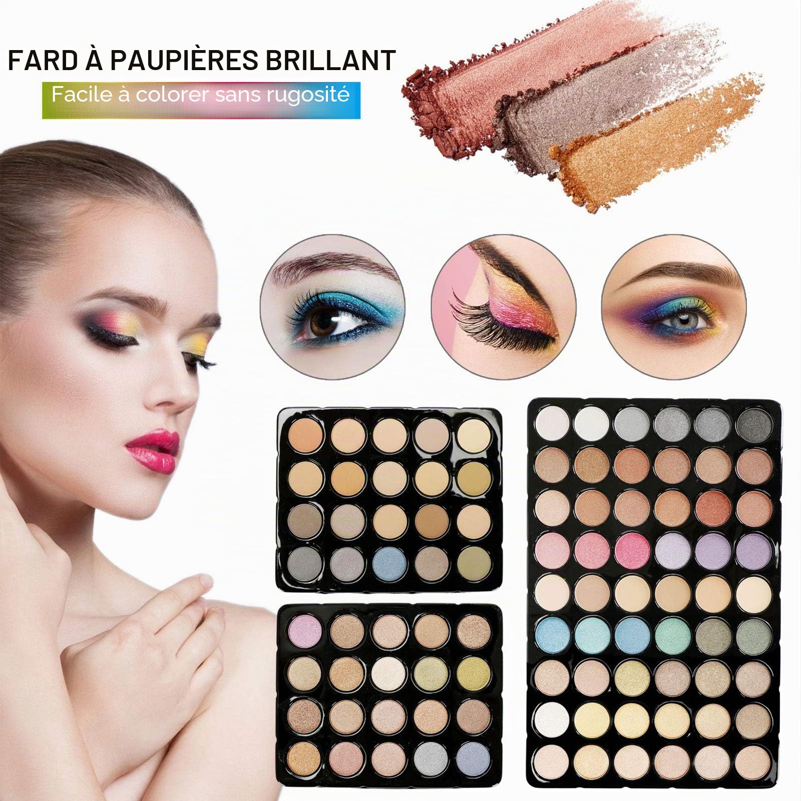 Palette Fard À Paupière Maquillage Yeux, 35 Couleurs Kit Maquillage Femme, Palette de Maquillage Femme, Coffret Maquillage avec Rouge à Lèvre, Pinceaux, Bâton Contour, Correcteur, Fard à Joues