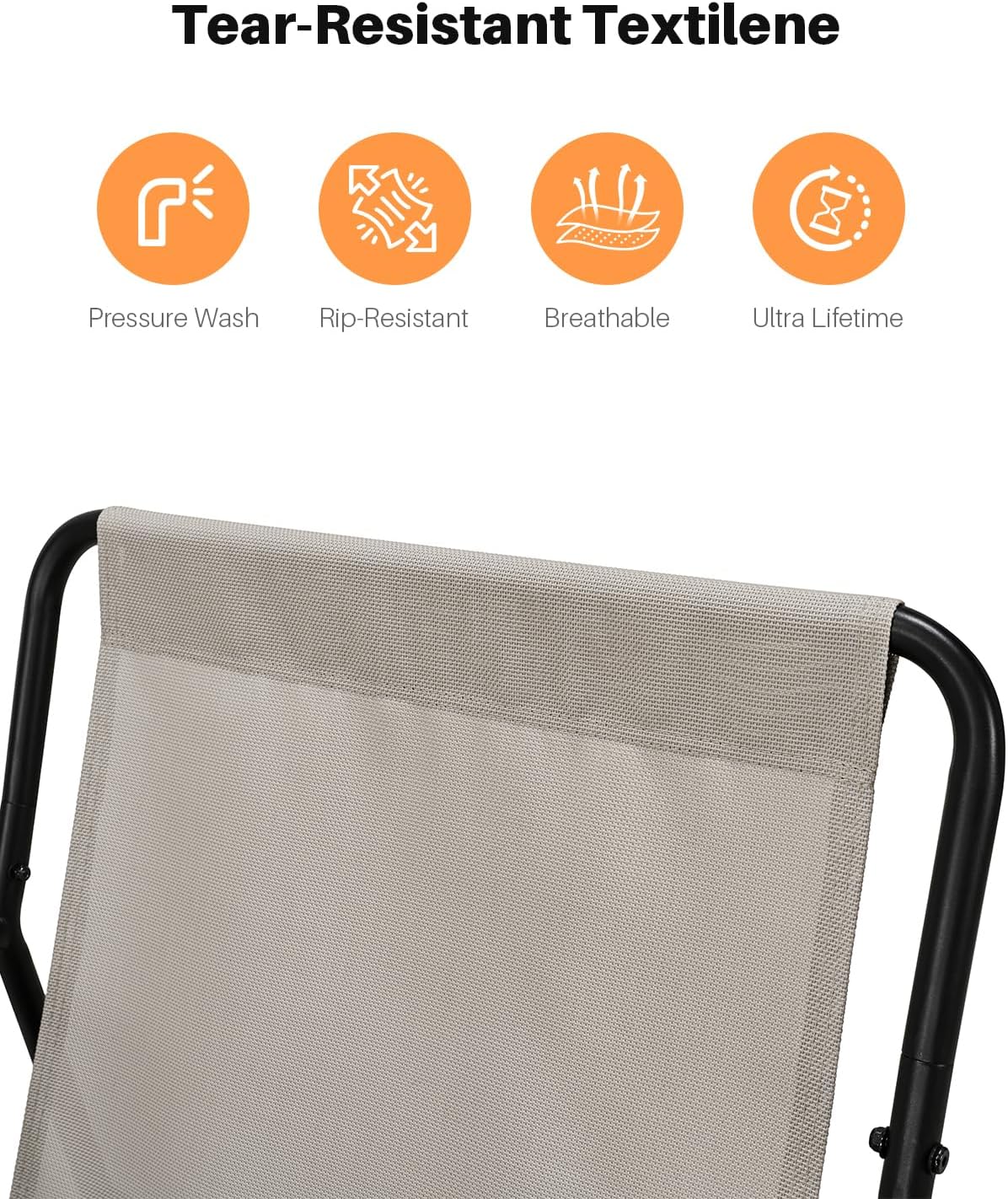SEEHHILL 5 Pieces Outdoor Conversation Set, Metal Patio Furniture Set with 2 Outdoor Accent Chairs, 2 Ottomans and Side Table, Patio Bistro Set with Cushion for Apartment, Living Room, Pool, Off-White