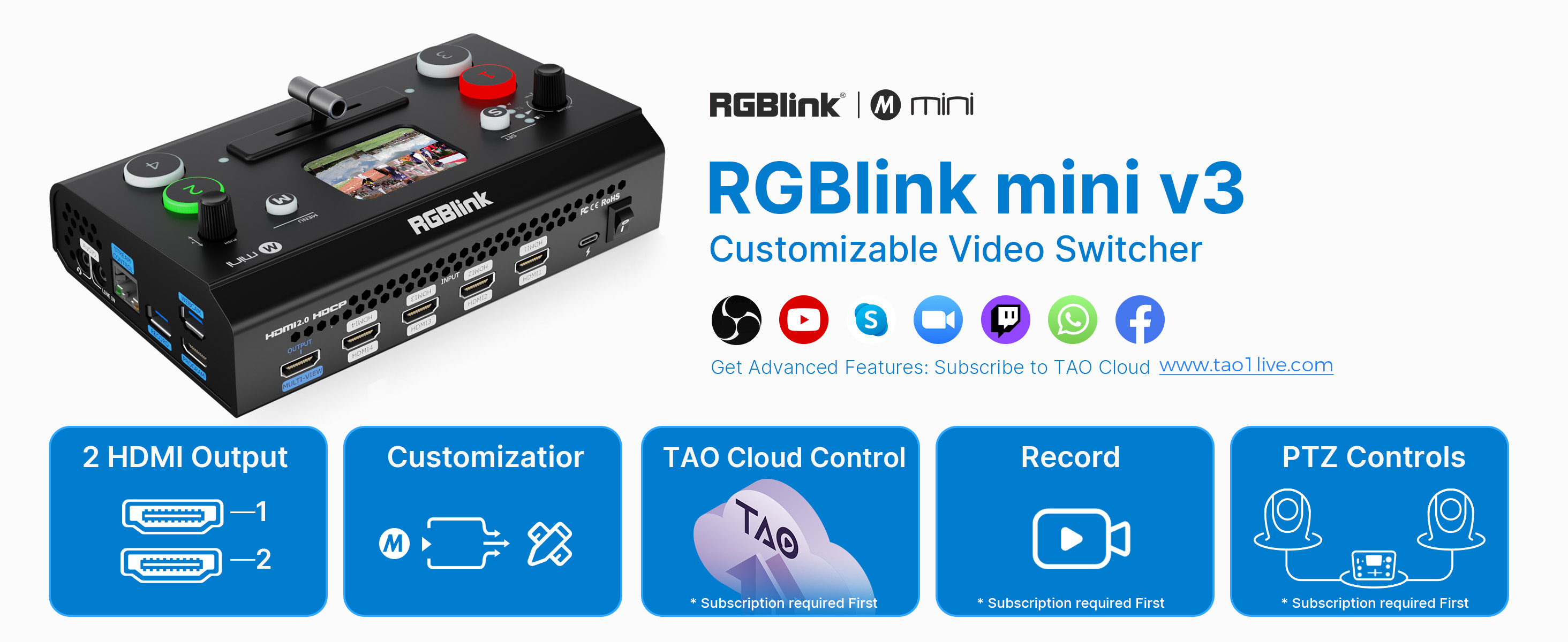 Amazon.com: RGBlink Mini V3 Video Switcher with Customizable