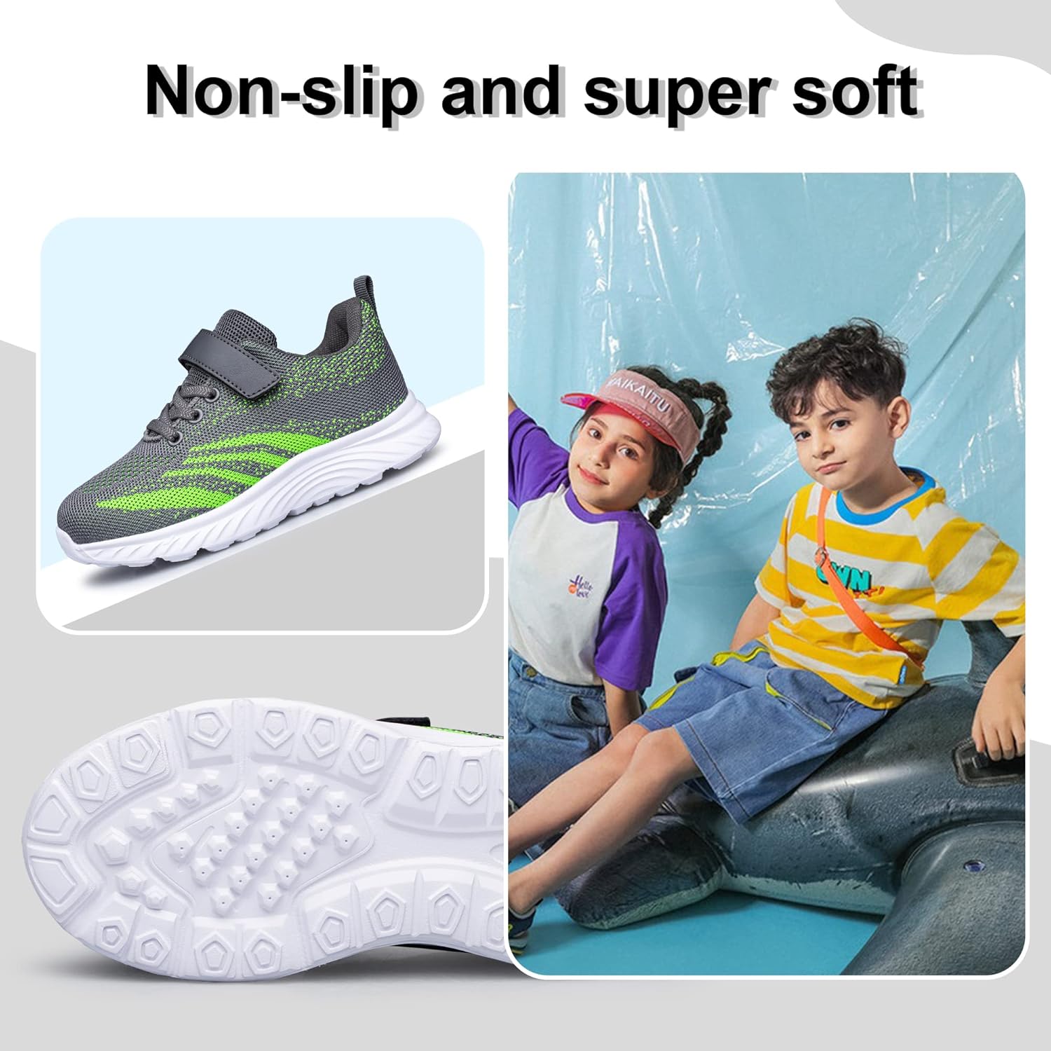 YHOON Boys Girls Sneakers Kids Sports Running Walking Shoes for Toddler/Little Kid/Big Kid - Image 5