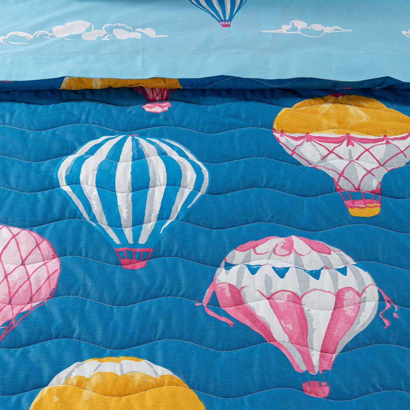 Copriletto Primaverile Mongolfiere in Cotone