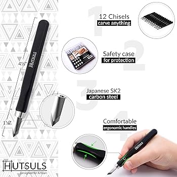 Amazon | HUTSULS 小さな木製彫刻ツール 初心者用 - 12ピース