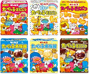 Amazon.co.jp: ギンビス たべっ子どうぶつ 全6種類 各1箱セット