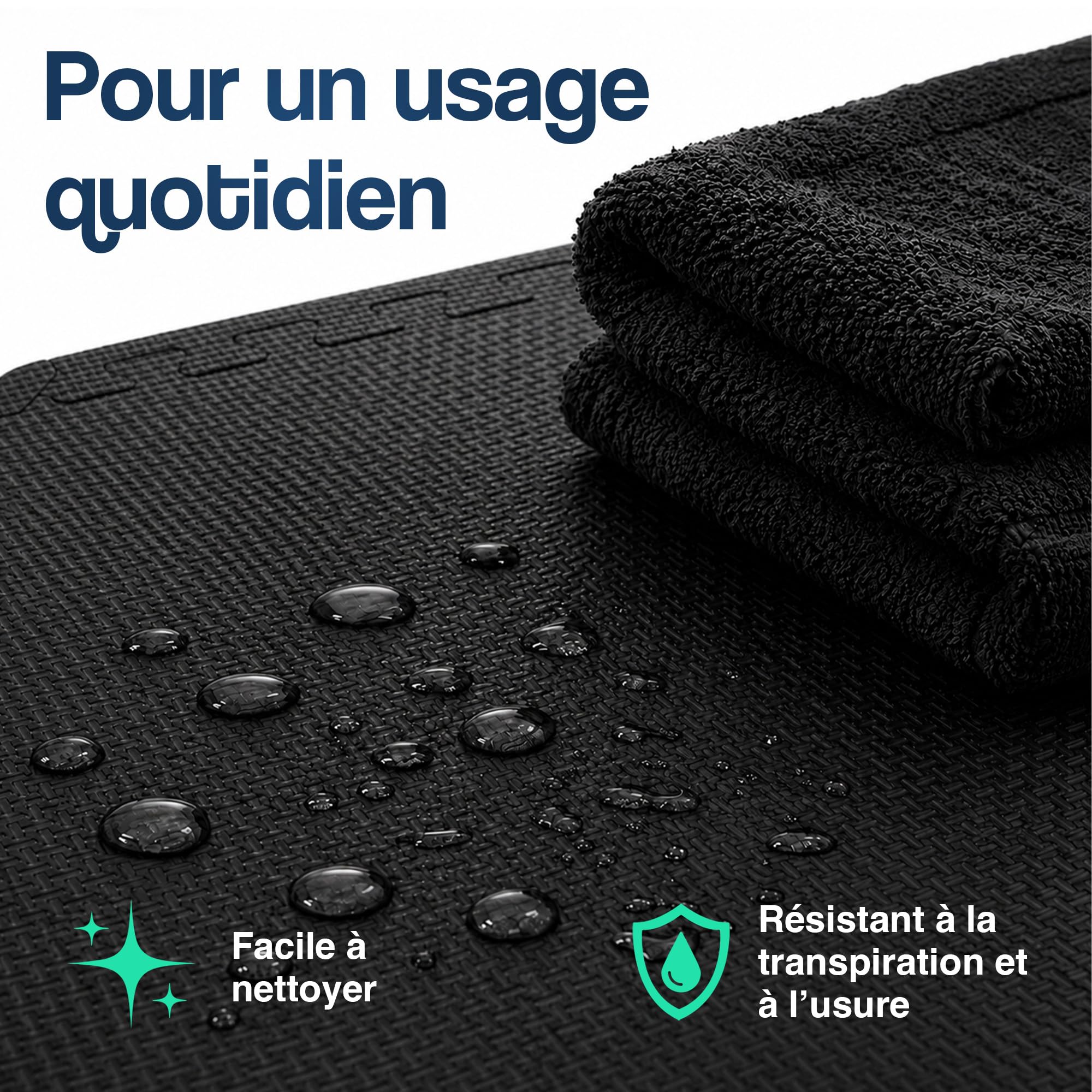 Hulser Tapis puzzle de fitness - 60 x 60 x 1,2 cm - Tapis de protection de sol pour salles de sport et maison - Pour appareils de fitness - d'entraînement