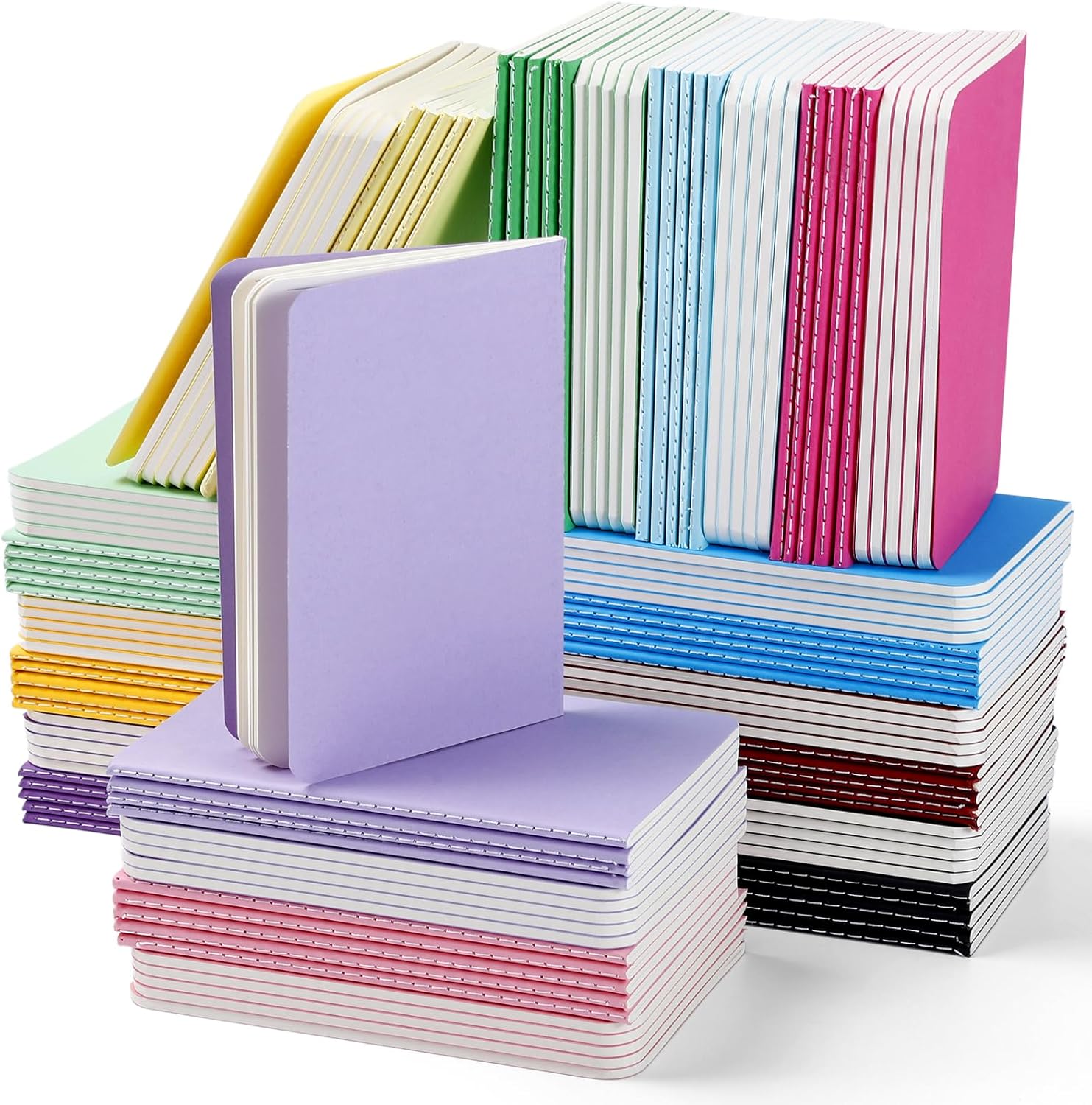 120 Pack Notebooks Bulk, 3.5 x 5.5 In Mini Pocket Notepads, Colorful Cover Notebooks, Portable Small Lined Notepad, Mini Journals for Home Office Travel Gift, 12 Colors, 30 Sheets/60 Pages