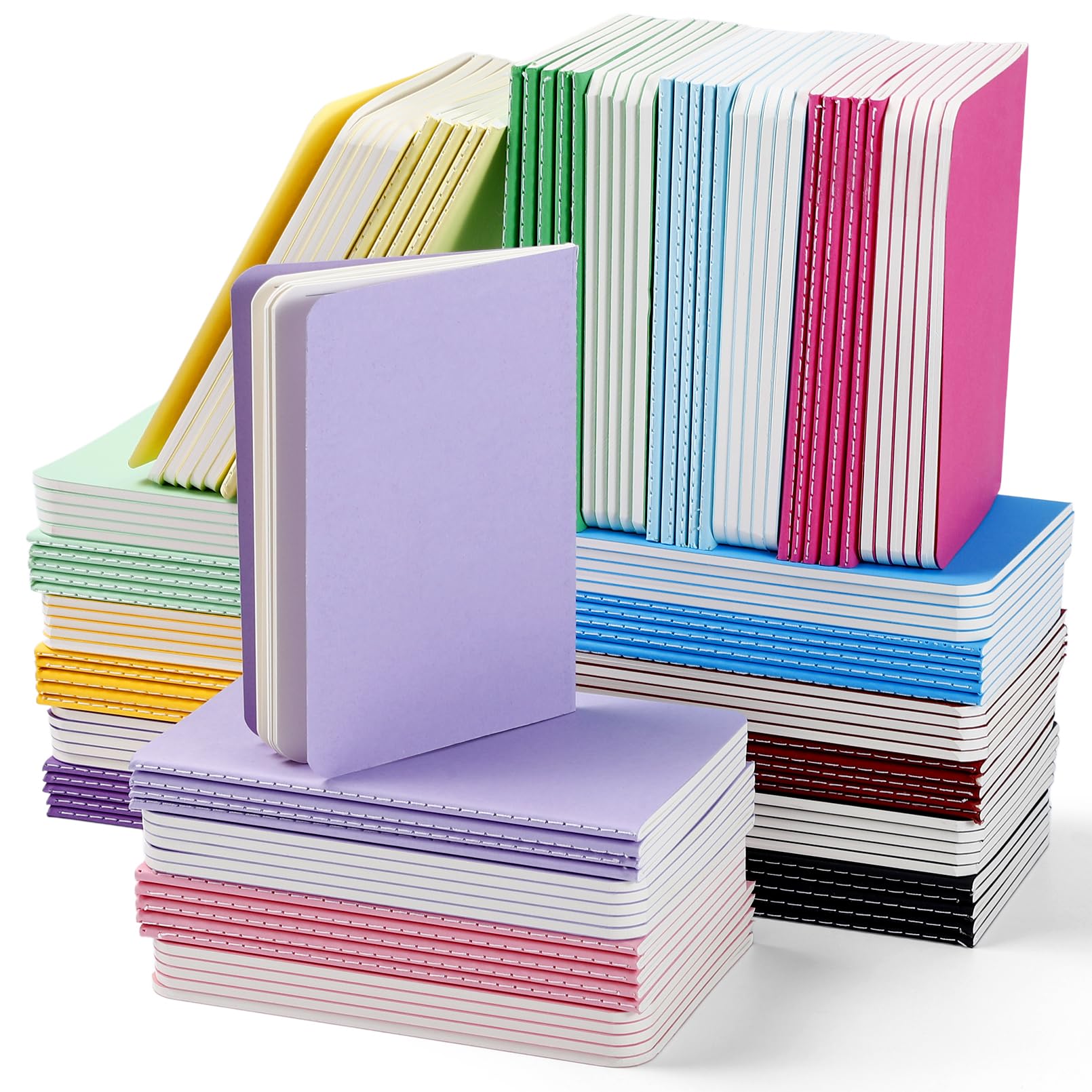 Confezione da 120 taccuini tascabili da 8,9 x 14,9 cm, con copertina colorata, piccoli quaderni portatili a righe, mini diari per casa, ufficio, regalo di viaggio, 12 colori, 30 fogli/60