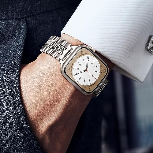 Miniatura 5 de Metal clásico compatible con Ultra Series 8 SE 7 6 5 4 3 2, acero inoxidable duradero para negocios para 1.732 in, 1.772 in, 1.929 in, 1.654 in