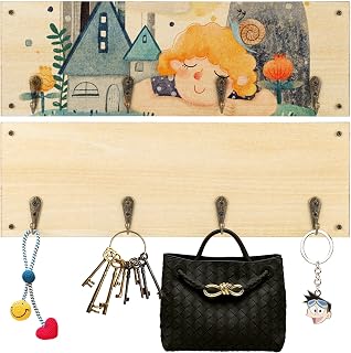 Framendino, 1 Pack Sublimation Key Holder Organizer Blanks Heart Transfer Wood DIY Wall Hooks Hanger Decor