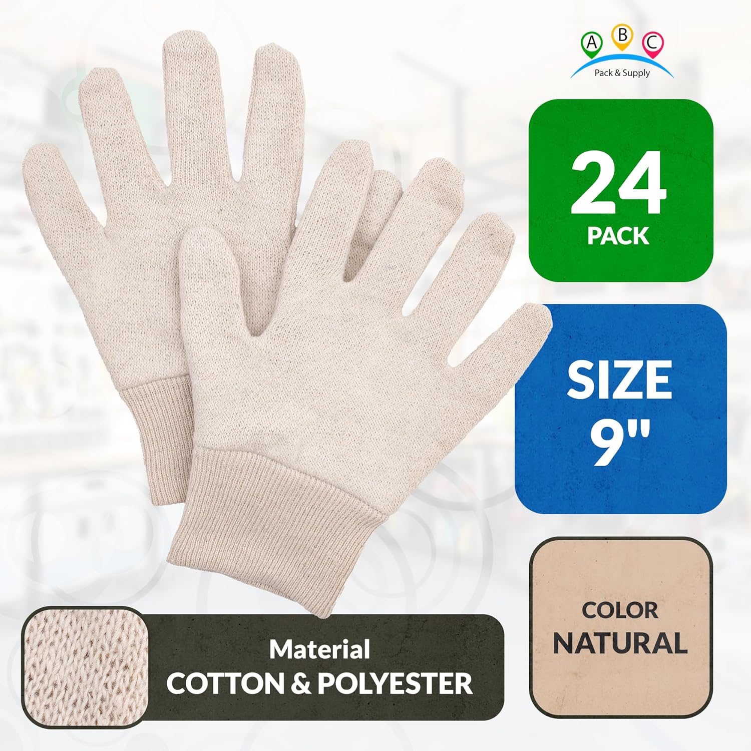 Jersey Gloves. Polyester and Cotton Jersey Work Gloves with Open Cuff. Machine Washable Cotton Gardening Gifts - Image 2