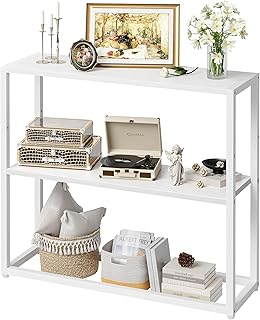 TIQLAB Small Entryway Table, 29.5" Narrow Console Table with Shelves, Sofa Table, Couch Table,