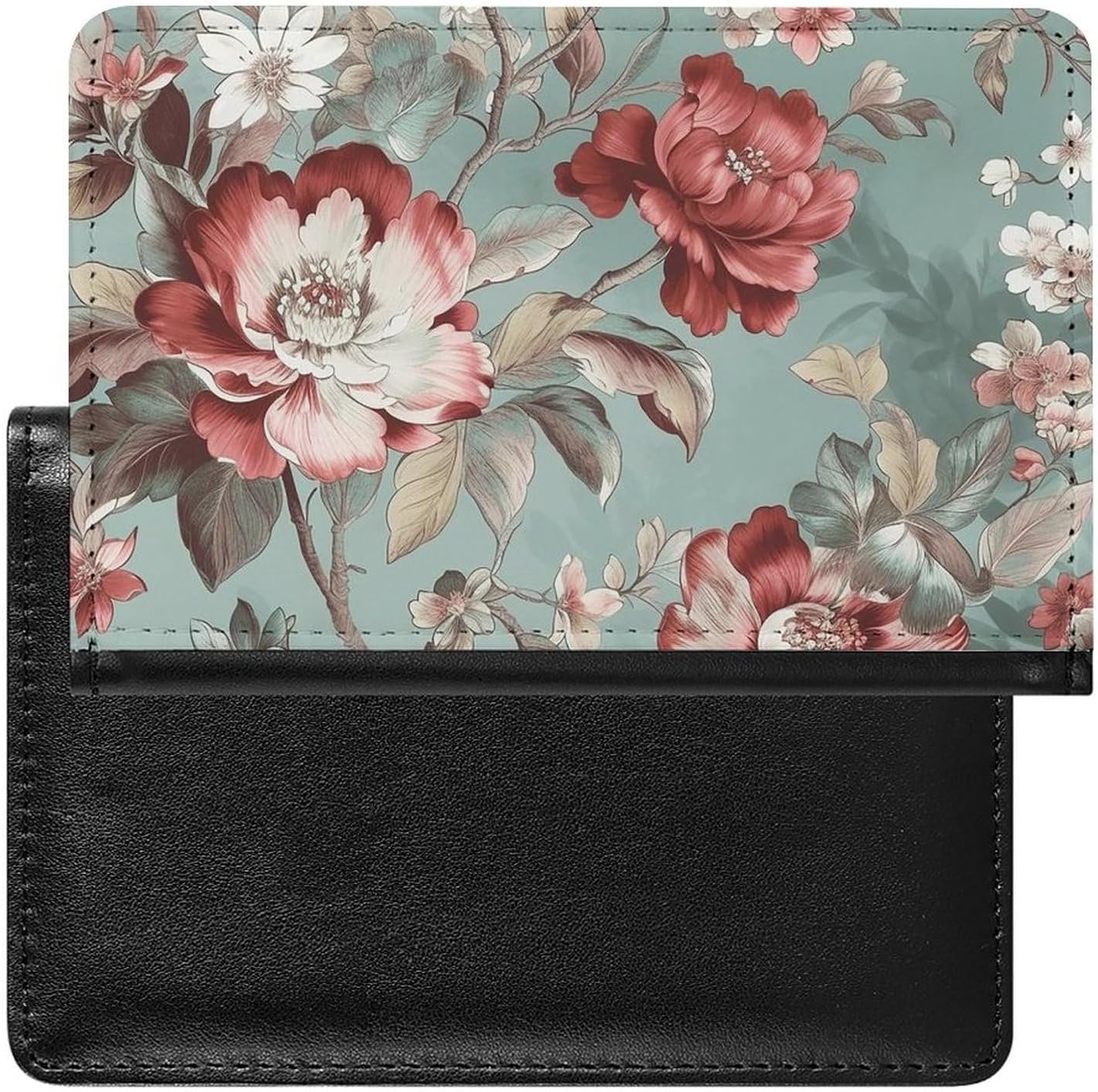 Cute Passport Holder for Travel,Personalized Multi-Functional Passport Cover with Card Slots,Slim Rustic Floral Pattern Printed Passport Wallet for Women Men