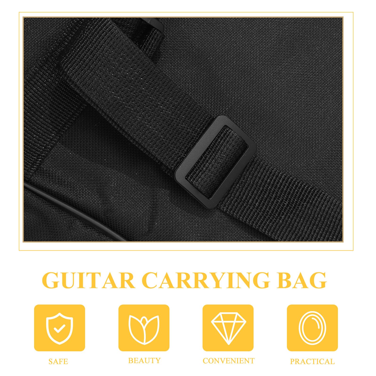 ERINGOGO Schwarze Canvas E-gitarrentasche mit Tragegriff, Leicht
