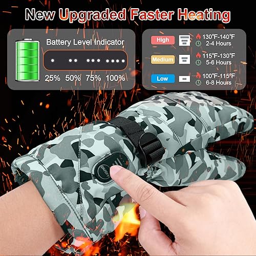 Miniatura 2 de Rechargeable Heated Gloves for Men Women,7.4V Fast Heating Gloves Liners, Hand Warmers Arthritis Gloves, Heater Cold Winter Gloves, Snowmobile