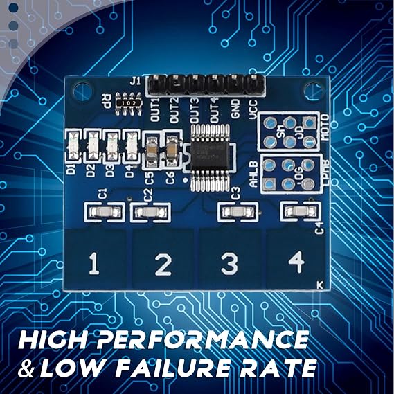 TTP224 Capacitive 4 Channels Touch Switch Module 4 Key Induction IC 2.4V to 5.5V Level State Indicator Onboard Module