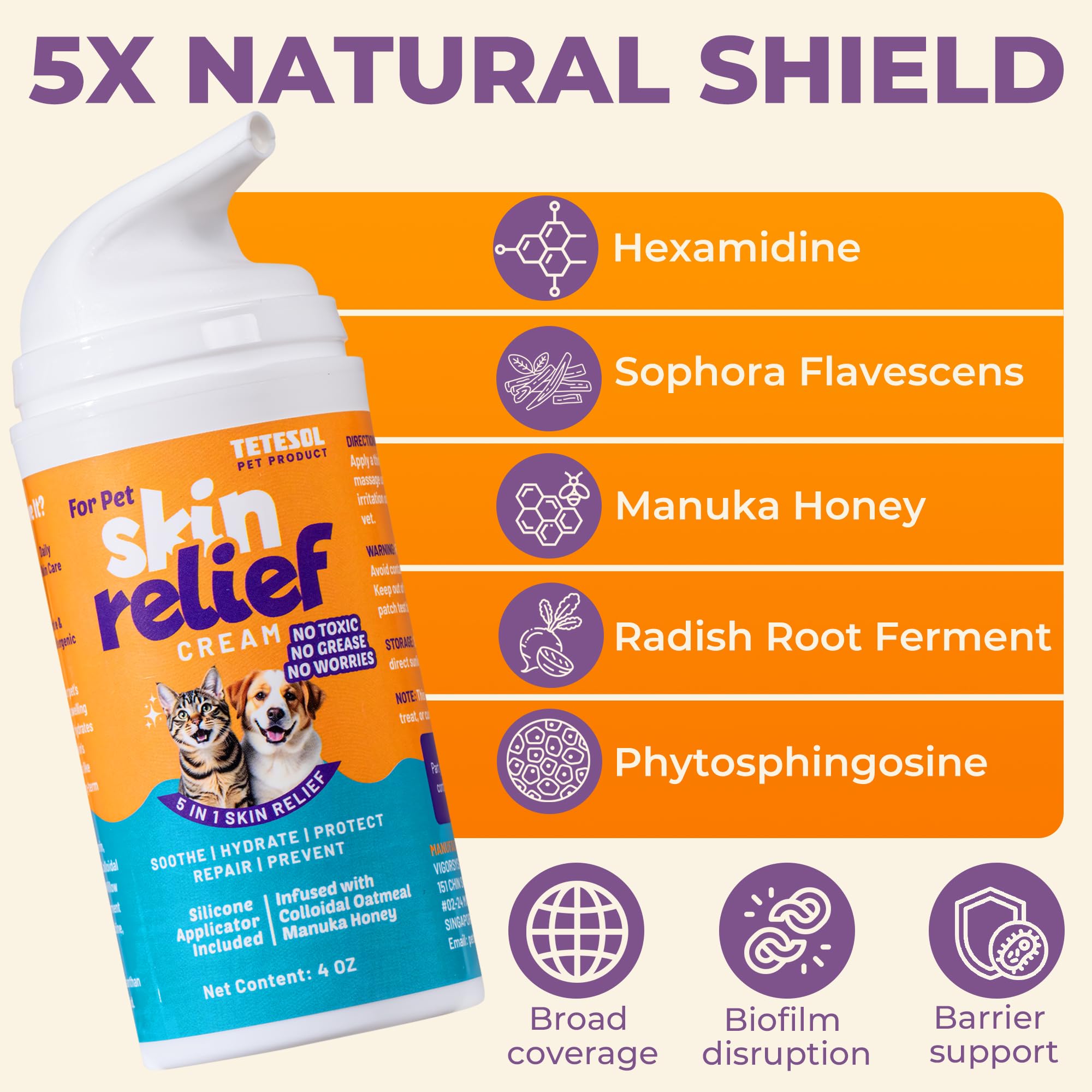Dog Moisturiser Cream for Itchy Dry Skin/Paw/Fold, Hot Spot, Sore, Scratch view 7
