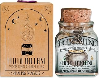 Holy Fortune Ceremonial Incense | Money Spell | Abundance Ritual | Money Drawing Magick Dust | Resin, Herbal & Wood blend | Complete Kit | 1.7 oz