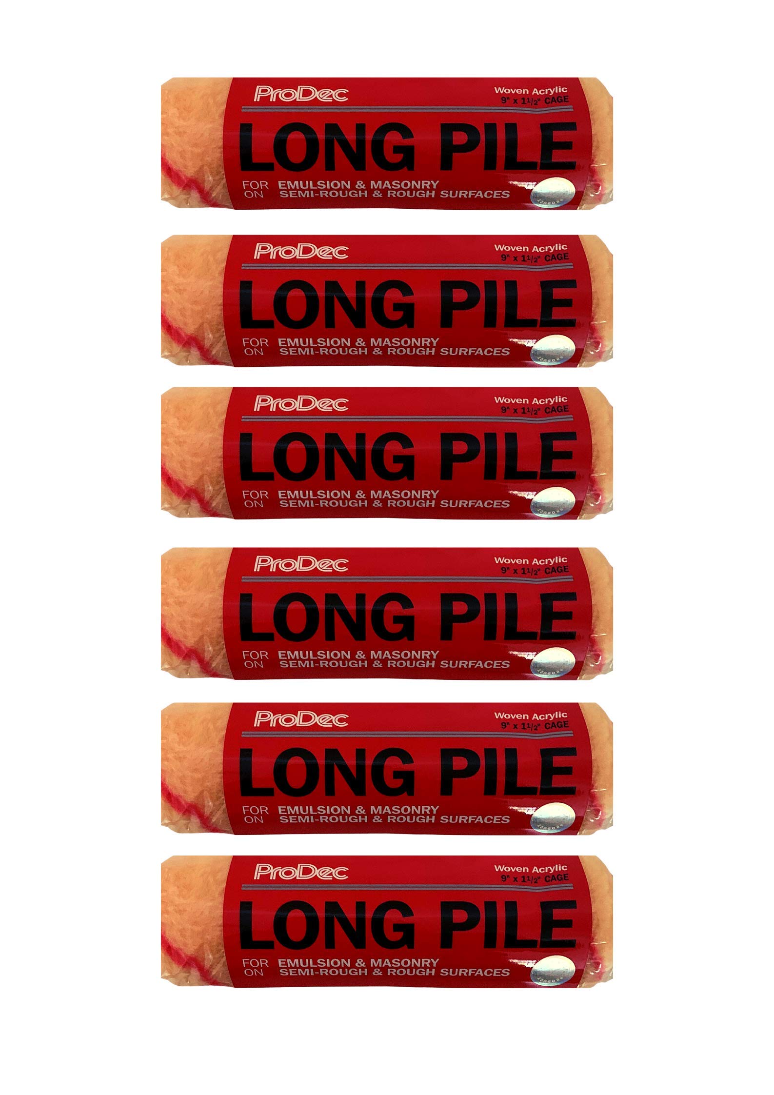 ProDec 9" x 1.5" Long Pile Roller Sleeve Cover Refills (6 Pack)