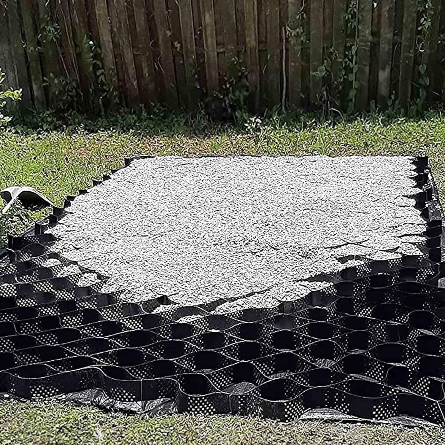 Grille de gravier de jardin anti-ornière, géogrille pour corriger les sols mous extérieurs