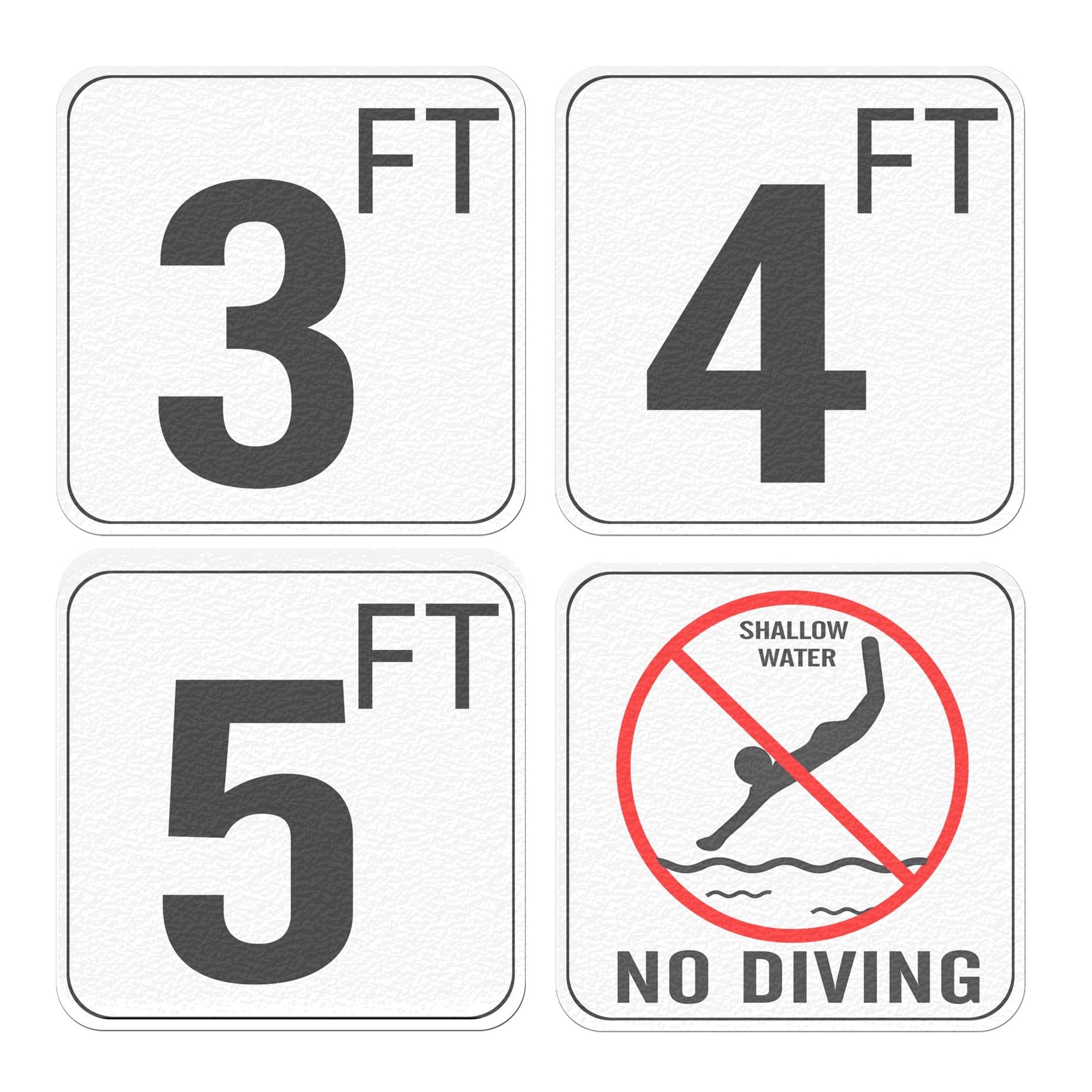 Swimming Pool Sign 3ft 4ft 6ft Pool Depth Marks 6