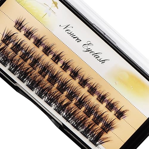 Vista 25 de BODERMINCER 60 pestañas postizas negras hechas a mano, 10D, largas, naturales, pestañas individuales, extensión de pestañas postizas, maquillaje