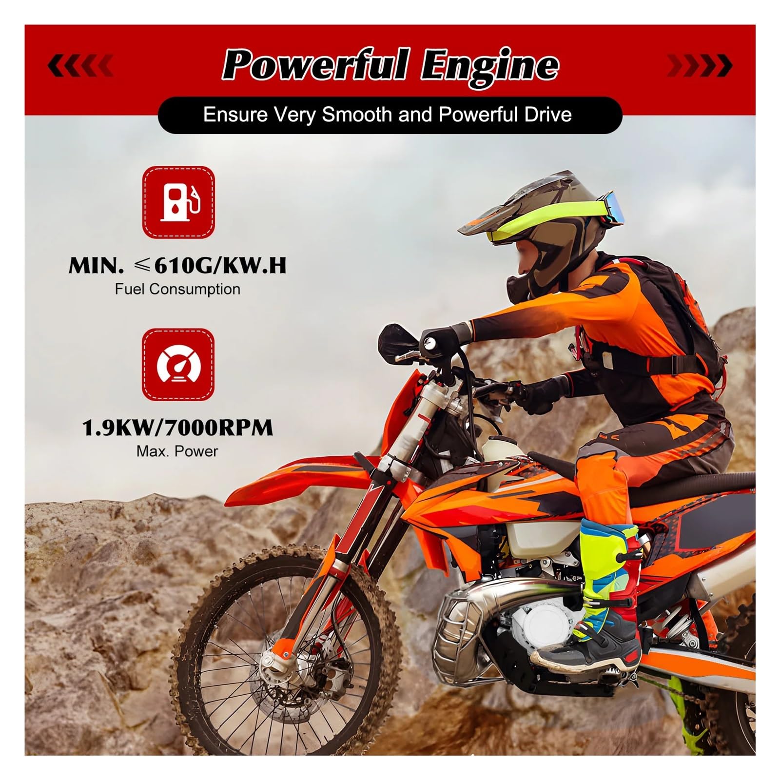 Silniki 49CC 2-suwowe Komponenty Jednocylindrowy Chłodzony Powietrzem Silnik Wyścigowy Zestaw Do Mini Dirt Bike Motor Pocket ATV DużA Moc