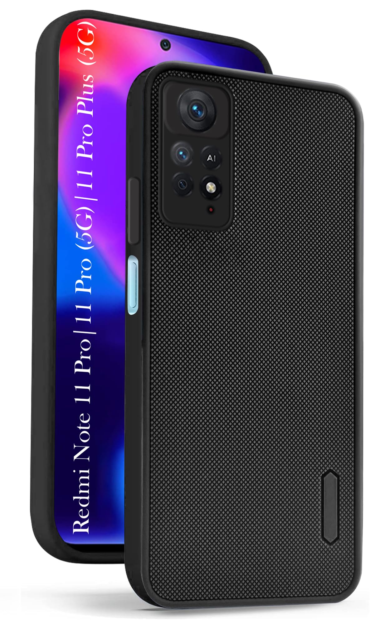 Jkobi Silicone Back Cover Case for Xiaomi Redmi Note 11 Pro |11 Pro 5G |11 Pro Plus 5G (Textured Grip Design | Camera Protection | Slim and Light Weight | Soft Touch and Feel | Black)
