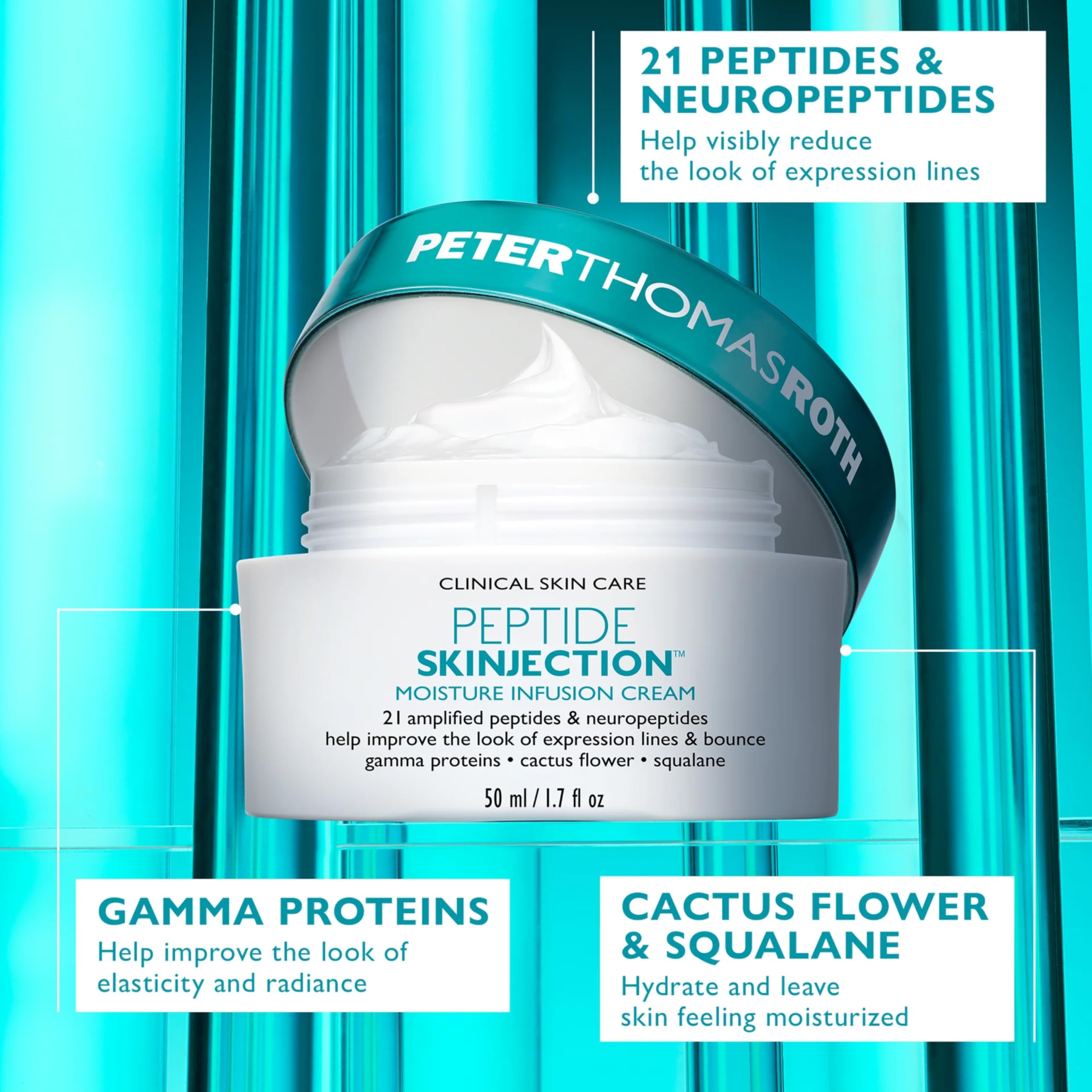 Peter Thomas Roth Peptide Skinjection™ 2-Piece Kit – Face & Eye Set mit Peptiden & Hyaluronsäure – Straffende Augencreme & Feuchtigkeitscreme – Anti-Aging Pflege für glatte Haut