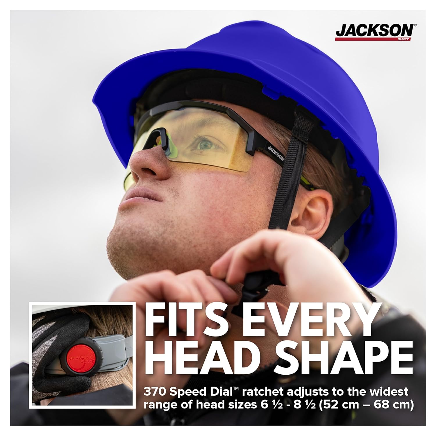 Jackson Safety Blockhead2 Type 2 Full Brim Hard Hat - Non-Vented Construction Safety Helmet with Side Impact Protection - ANSI Z89.1 Type 2 Class E & OSHA Compliant (Multiple Colors)