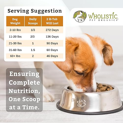 Vista 51 de Wholistic Pet Organics Canine Complete - Polvo multivitamínico para perros, 1 libra, vitaminas diarias para perros y suplementos para alimentos