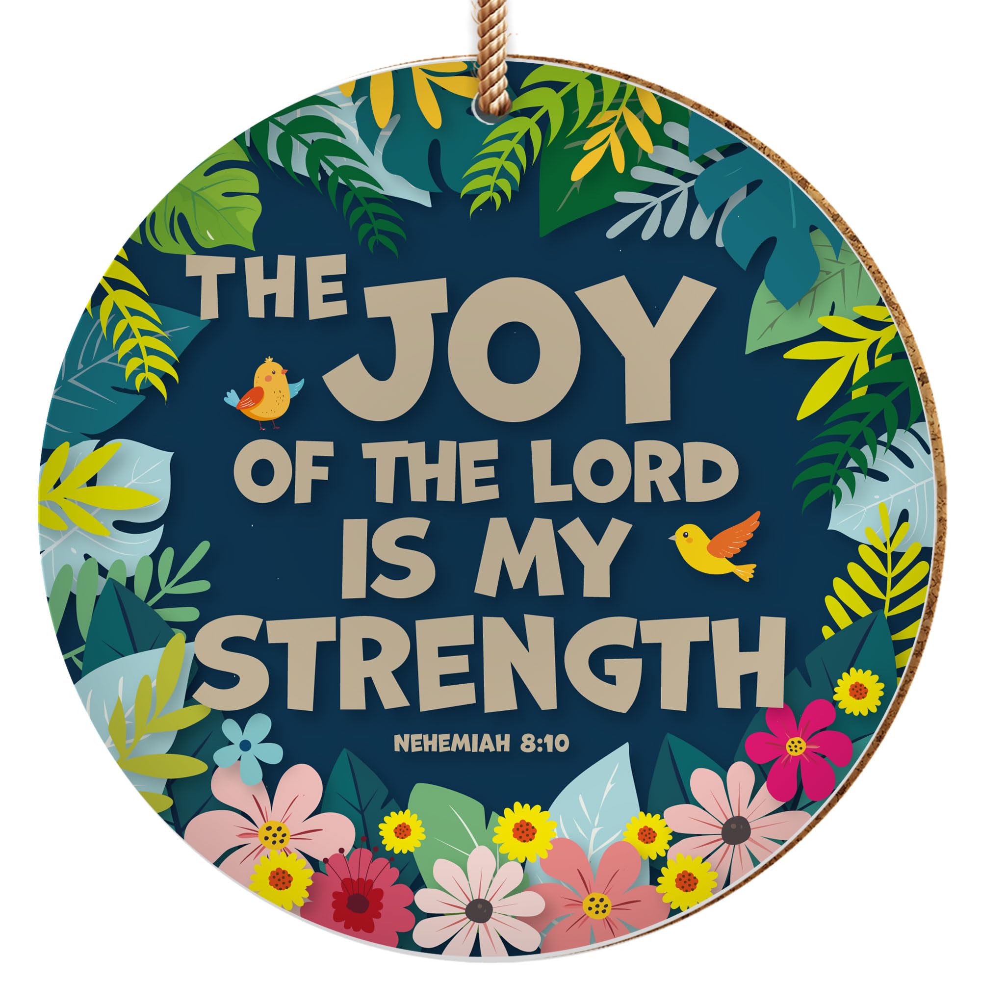 Christian Decorations - can be used as a ceramic hanging decoration or as a coaster. Beautiful Christian gifts for women or men, by Just Cards Direct (Joy of the Lord)