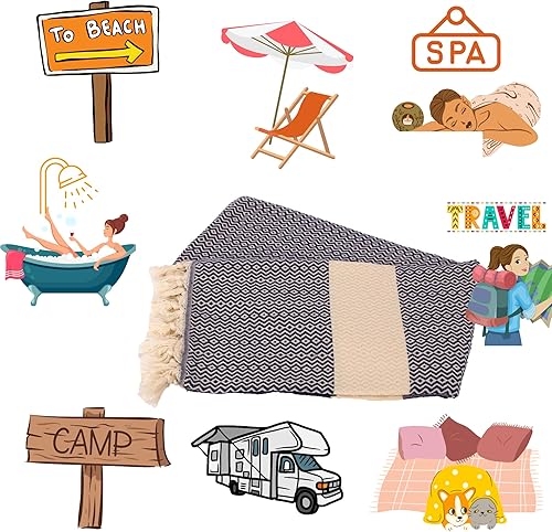 Miniatura 4 de Clotho Paquete de 4 toallas turcas de baño, 100% algodón, 38 x 64 pulgadas, juego de 4 toallas turcas de gran tamaño, toallas turcas de secado rápido