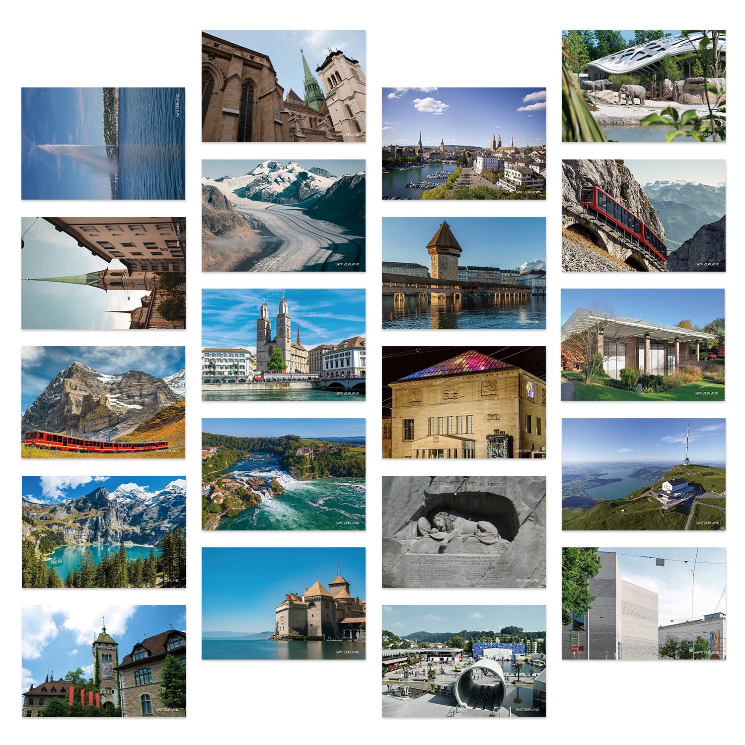 Switzerland Vintage Landscape Postcards Pack 20pc/Set Postcards from Around the World Greeting Cards for Business World Travel Postcard for Mailing Decor Gift