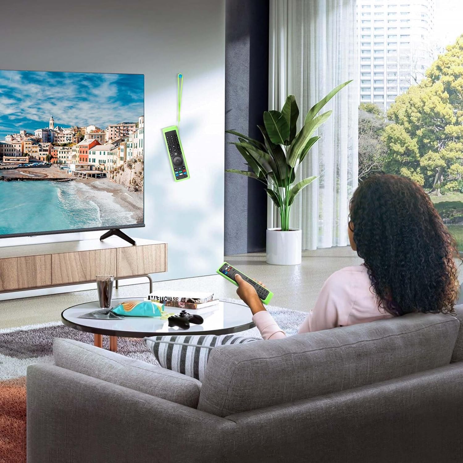 Control remoto de voz de repuesto para televisores Samsung, compatible con todos los modelos con función de voz, marcos curvos inteligentes, QLED, LED, LCD, 8K y 4K.
- imagen 2